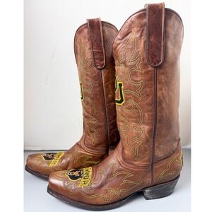 Gameday Boots Baylor University Bears Brown Leather Cowboy Boots Mens 9.5 D
